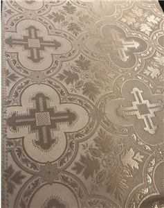 White-Silver Brocade Fabrics