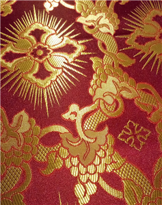 Claret Red-Gold Brocade Fabrics