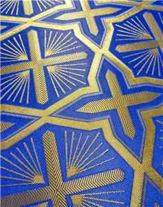 Navy Blue-Gold Brocade Fabrics