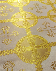 Λευκός χρυσός Μπροκάρ Ύφασμα