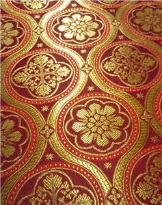 Claret Red-Gold Brocade Fabrics