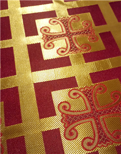 Claret Red-Gold Brocade Fabrics