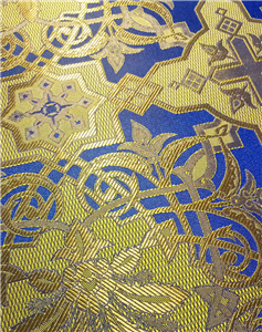 Blue-Light Gold Brocade Fabrics