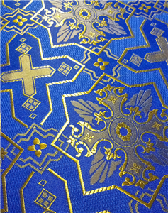 Navy Blue-Gold Brocade Fabrics
