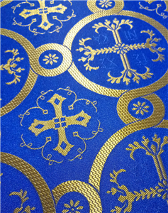 Navy Blue-Gold Brocade Fabrics
