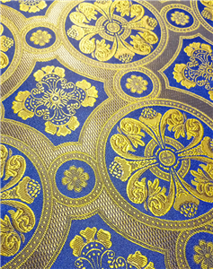 Gold-Blue Brocade Fabrics