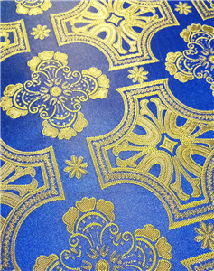 Gold-Blue Brocade Fabrics