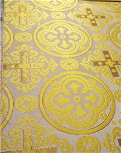 White-Light Gold Brocade Fabrics