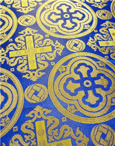 Gold-Blue Brocade Fabrics
