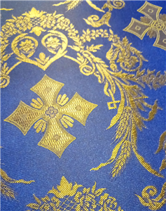 Gold-Blue Brocade Fabrics