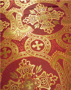 Claret Red-Gold Brocade Fabrics