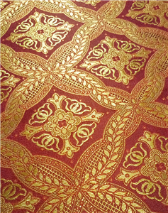 Claret Red-Gold Brocade Fabrics