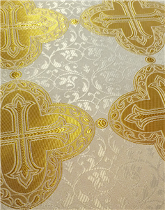White-Gold Brocade Fabrics