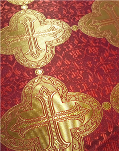 Claret Red-Gold Brocade Fabrics