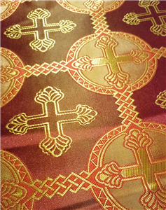 Κόκκινο Κόκκινο - Χρυσό Μπροκάρ Ύφασμα