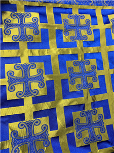 Dark Blue-Gold Brocade Fabrics