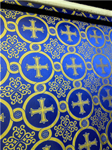 Темно-синий-золотой парча Ткань