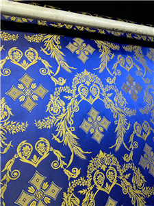 Dark Blue-Gold Brocade Fabrics