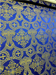 Dark Blue-Gold Brocade Fabrics