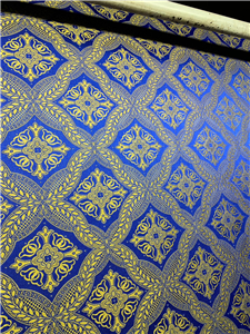 Dark Blue-Gold Brocade Fabrics