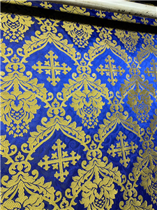 Dark Blue-Gold Brocade Fabrics
