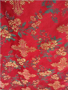 Red - Green Brocade Fabrics