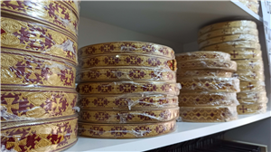 Claret Red-Gold Ribbon Accessories