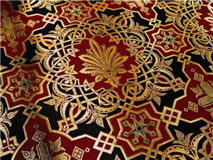 BLACK/RED/GOLD Brocade Fabrics