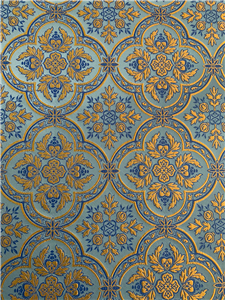 LIGHT BLUE/GOLD Brocade Fabrics