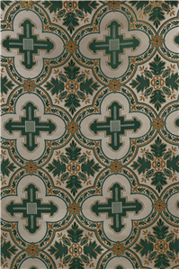 WHITE/GREEN/GOLD Brocade Fabrics