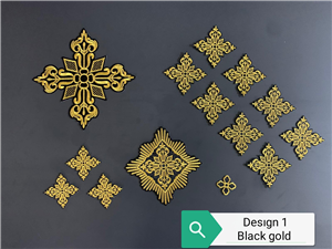 Black-Gold Cross Set