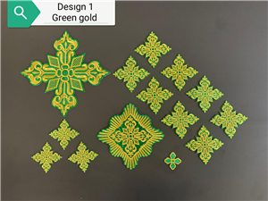 Green-Gold Cross Set