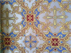 BORDEAUX-GOLD-BLUE Metallic Fabric
