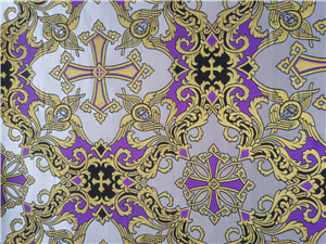 BLACK-GOLD-PURPLE Metallic Fabric