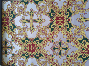 D.GREEN-GOLD-BORDEAUX Metallic Fabric