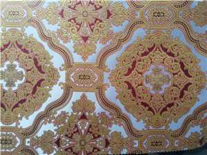 BORDEAUX-GOLD-RED Metallic Fabric