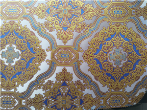 BORDEAUX-GOLD-BLUE Metallic Fabric