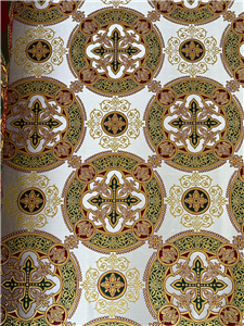 D.GREEN-GOLD-BORDEAUX Metallic Fabric