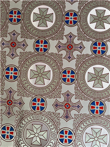 BORDEAUX-SİLVER-BLUE Metallic Fabric