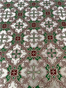 SİLVER GREEN BORDEAUX Metallic Fabric