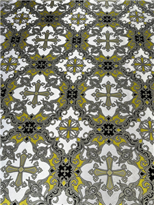 SİLVER YELLOW Metallic Fabric