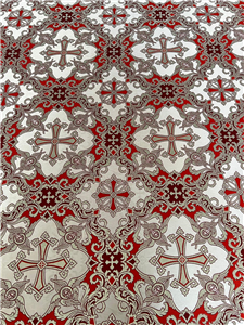 SİLVER RED Metallic Fabric